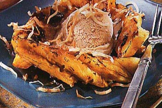 Caramelized Pineapple with Brown Sugar-Ginger Ice Cream