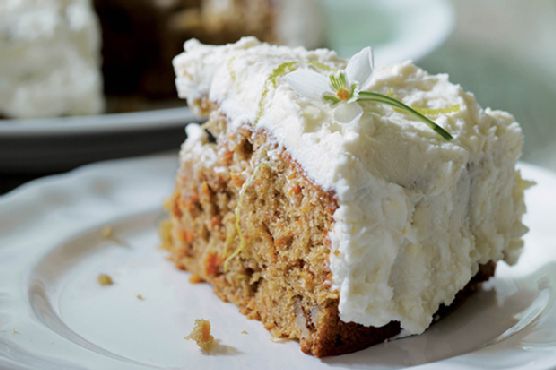 Carrot Cake with Lime and Mascarpone Topping