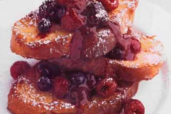 Challah French Toast with Berry Sauce
