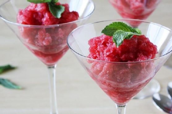 Champagne-Raspberry Granitas
