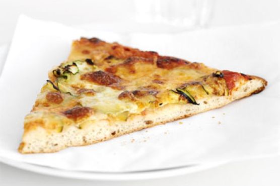 Cheesy courgette pizza