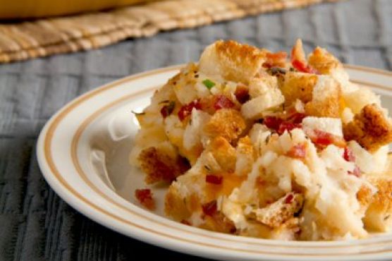 Cheesy Potato & Bacon “Brown Betty”