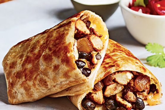 Chicken and Bean Burritos