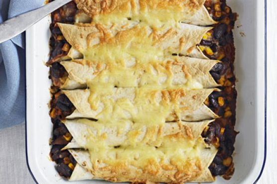 Chicken & bean enchiladas