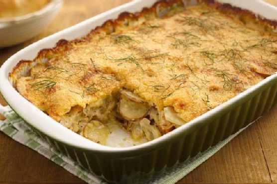 Chicken-Fennel-Potato au Gratin