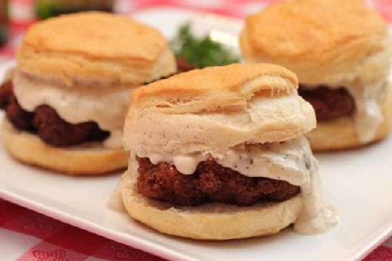 Chicken Fried Steak and Biscuit Sliders