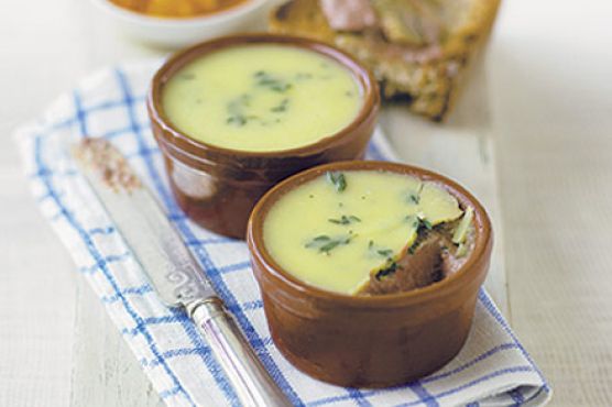 Chicken liver parfait with apple & saffron chutney