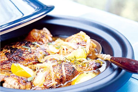 Chicken Tagine with Onions, Honey, and Mint
