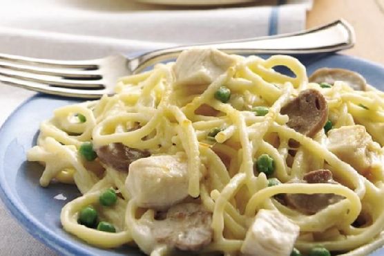Chicken Tetrazzini with Peas