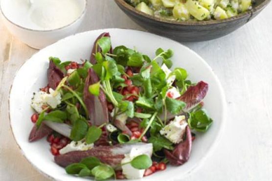 Chicory, pomegranate & feta salad