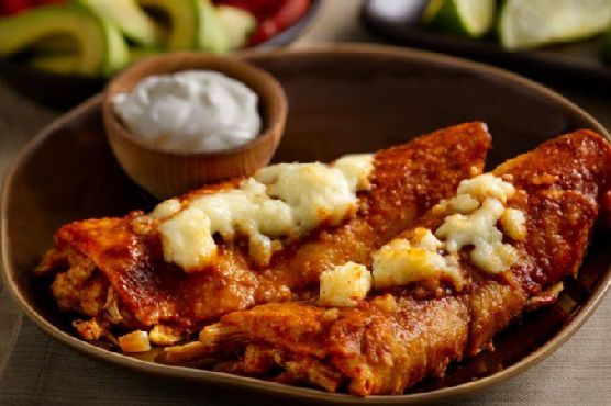 Chile and Roasted Garlic Chicken Enchiladas