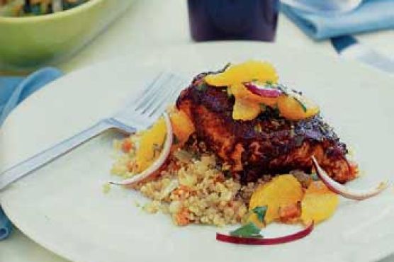 Chile-Glazed Salmon with Orange Salsa