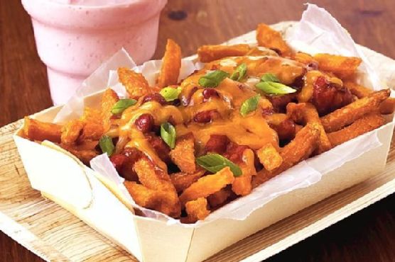 Chili-Cheese Sweet Potato Fries