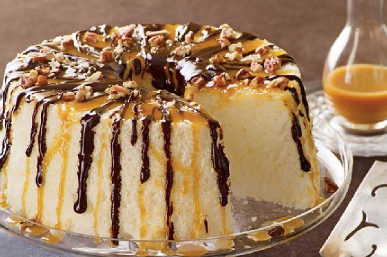 Chocolate-Caramel Angel Food Cake