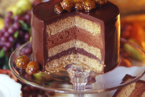 Chocolate Chestnut Torte with Chocolate Cognac Mousse