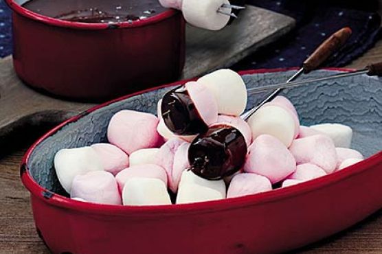 Chocolate fondue & toasted marshmallow