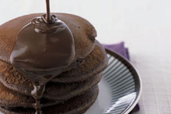 Chocolate Griddle Cakes with Chocolate Sauce