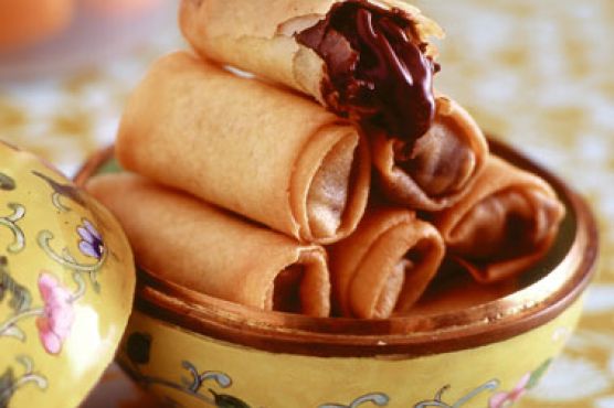 Chocolate Kumquat Spring Rolls