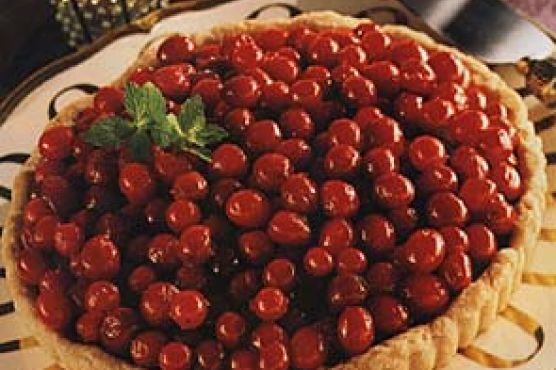 Chocolate Tart with Candied Cranberries