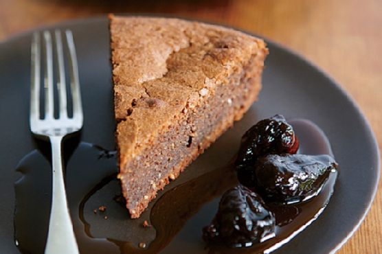 Chocolate Torte with Calvados-Poached Figs