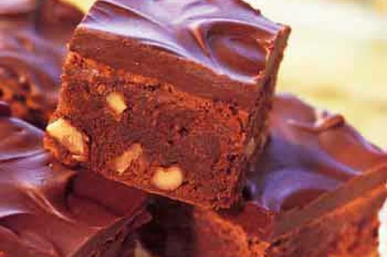 Cinnamon-Chocolate Brownies with Chocolate Ganache