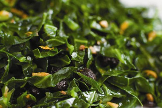 Citrus Collards with Raisins Redux