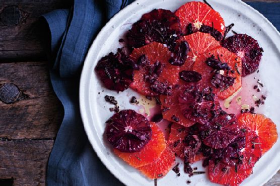 Citrus Salad with Fried Rosemary and Olives