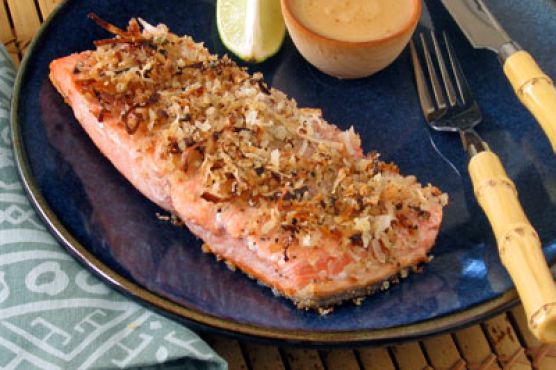 Coconut-Crusted Salmon with Coconut Chili Sauce
