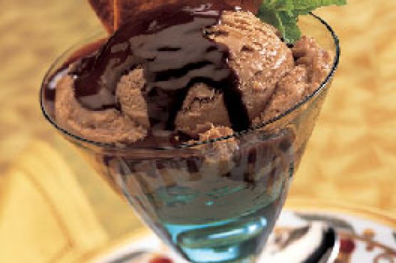 Coffee Ice Cream and Mexican Chocolate Sundaes with Cinnamon-Sugar Tortilla Crisps