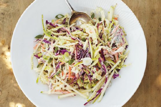 Coleslaw with Apple and Yogurt Dressing