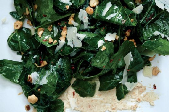 Collard Green Salad with Cashews and Lime