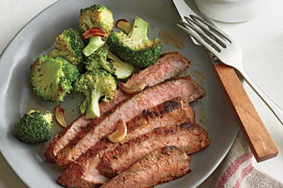 Cowboy Flank Steak with Sweet and Smoky Beans