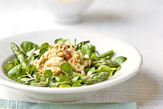 Crab & asparagus salad with real salad cream