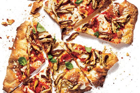 Cracker-Crust Mushroom Pizza
