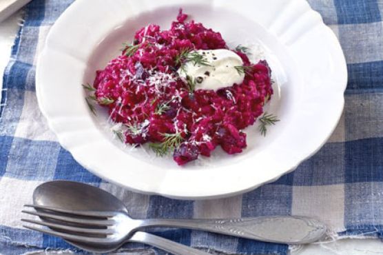 Creamy beetroot risotto