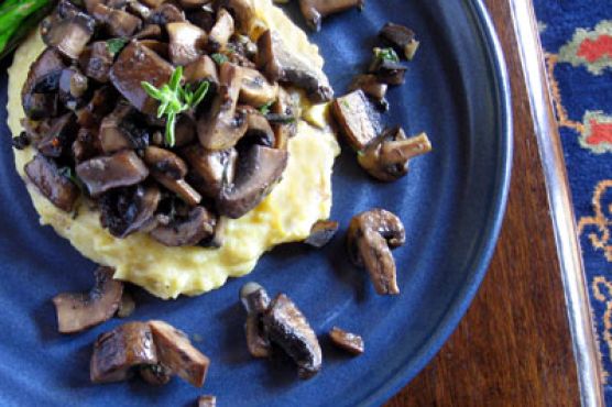 Creamy Goat Cheese Polenta with Wild Mushroom RagoÃ»t