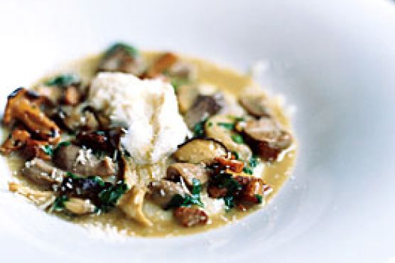 Creamy White Polenta with Mushrooms and Mascarpone