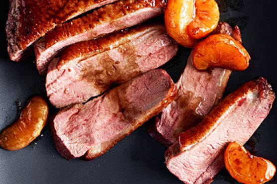 Crispy Duck Breasts with Balsamic-Glazed Tangerines