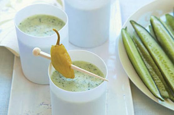 Cucumber-Yogurt Soup with Pepperoncini