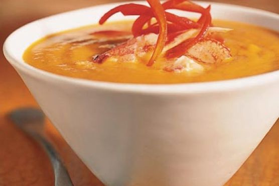 Curried Butternut Squash Soup with Crab
