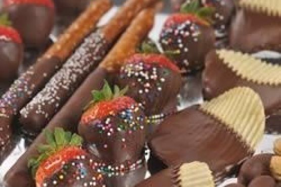 Dark Chocolate Dipped Strawberries and Snacks