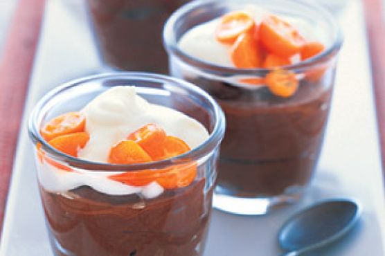 Dark Chocolate Mousse with Sugared Kumquats