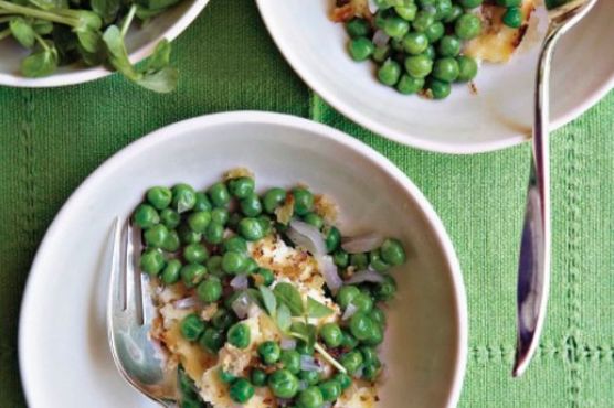 Deborah Madison's Peas with Baked Ricotta and Bread Crumbs