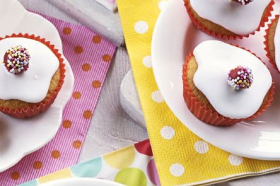 Dotty banana fairy cakes