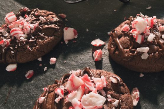 Double Chocolate-Peppermint Crunch Cookies