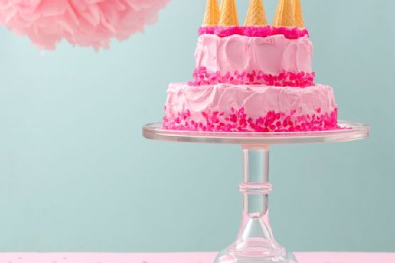Dreamy Pink Castle Cake