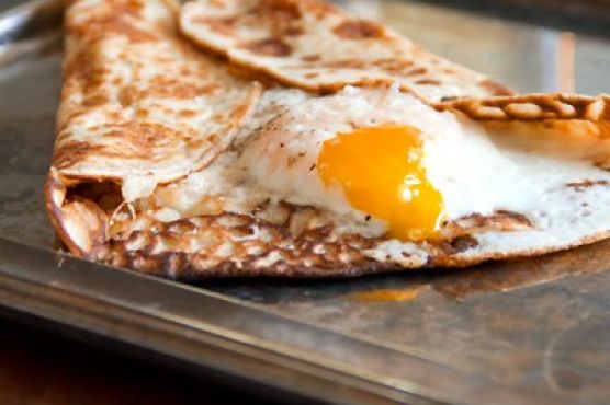 Egg Filled Buckwheat Pancake