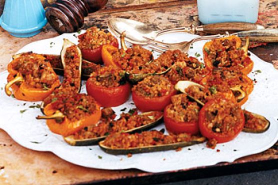 Eggplant-and-Bulgur-Stuffed Vegetables