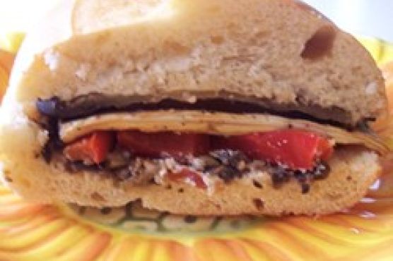 Eggplant and Pepper Parmesan Sandwiches