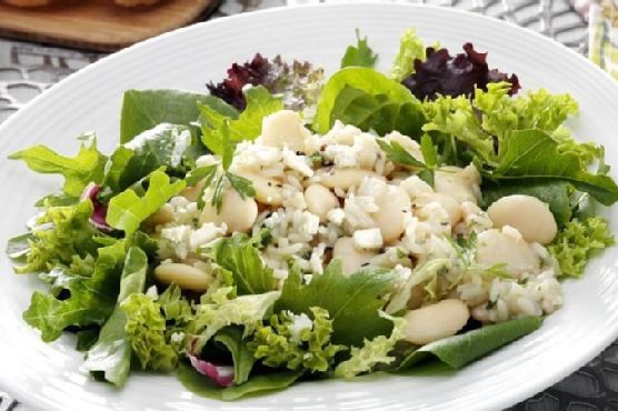 Elegant Beans & Rice Over Greens